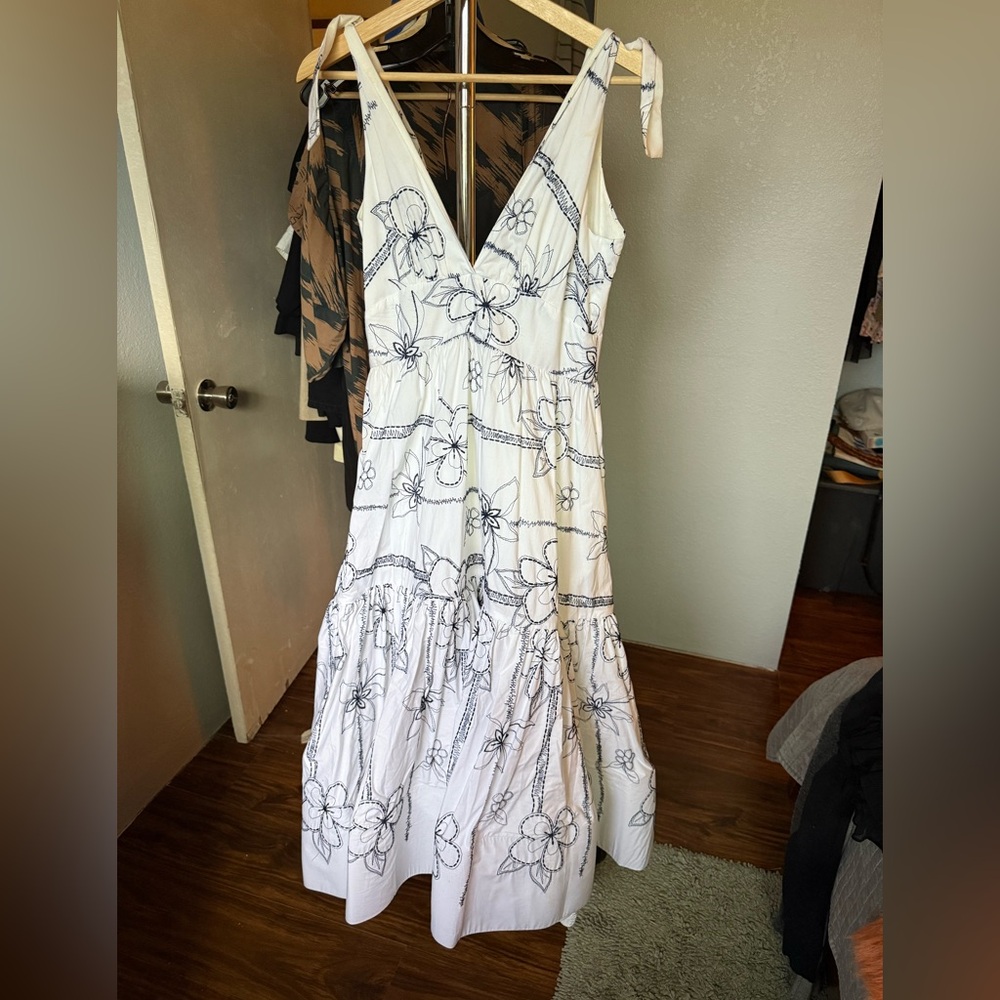 Silvia Tcherassi White and Navy Floral Dress